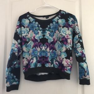 cropped floral sweater (forever 21)